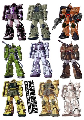 小号扎古水怪动漫电脑旅行箱贴纸