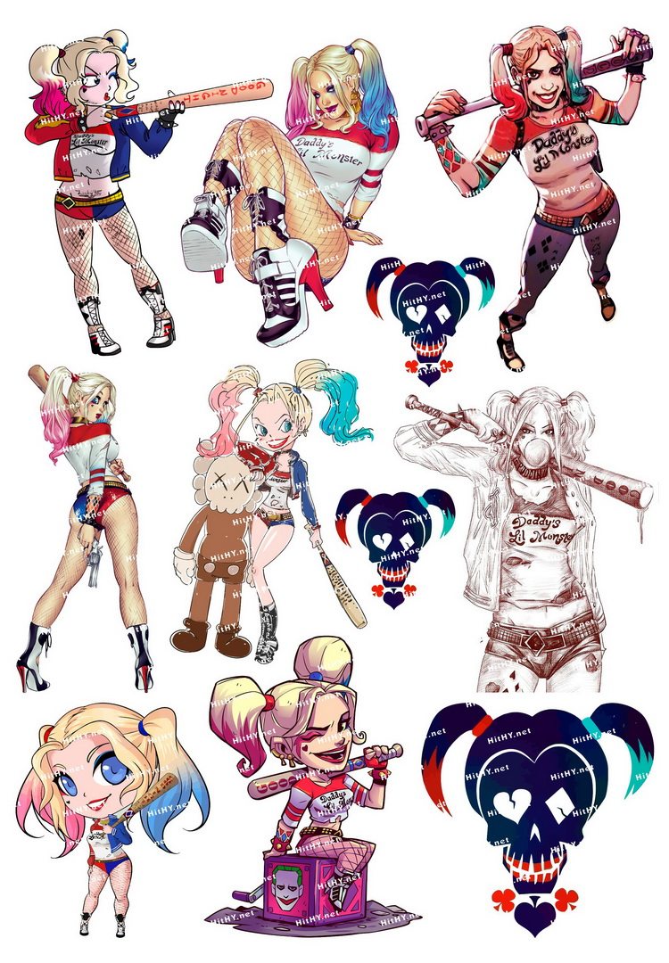 中号f0256-02中丑女哈莉奎茵harleyquinn卡通旅行拉杆箱贴纸防水
