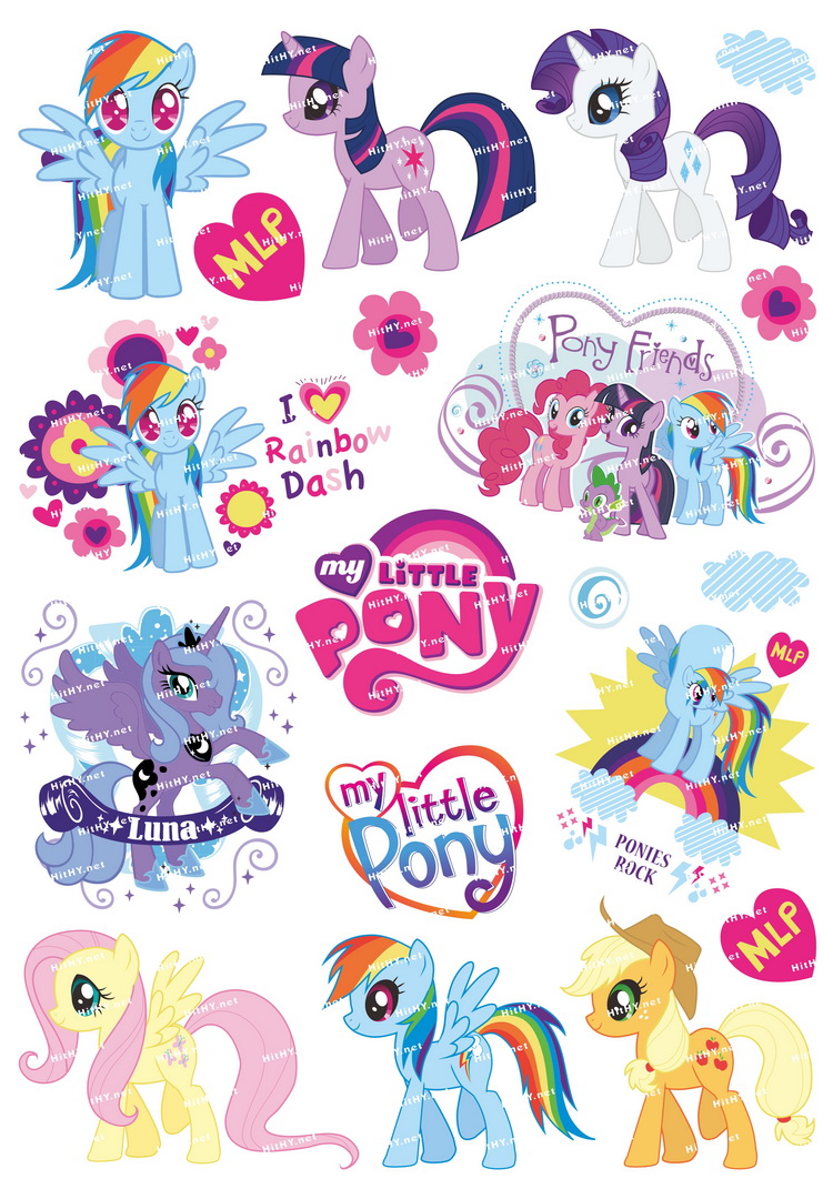 大号小马宝莉卡通电脑旅行箱贴纸