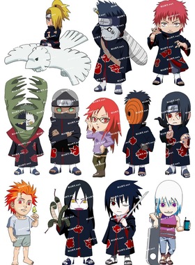 大号F0078-01火影忍者 晓-卡通动漫笔记本手机死飞旅行箱贴纸防水