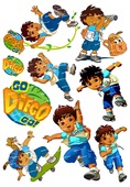 早教英语 中号F0120 卡通笔记本旅行箱贴纸 迪亚哥 01Go Diego