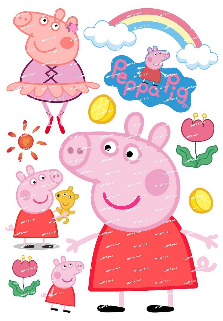 小号f0264-02小猪动漫电脑手机旅行拉杆箱贴纸防水