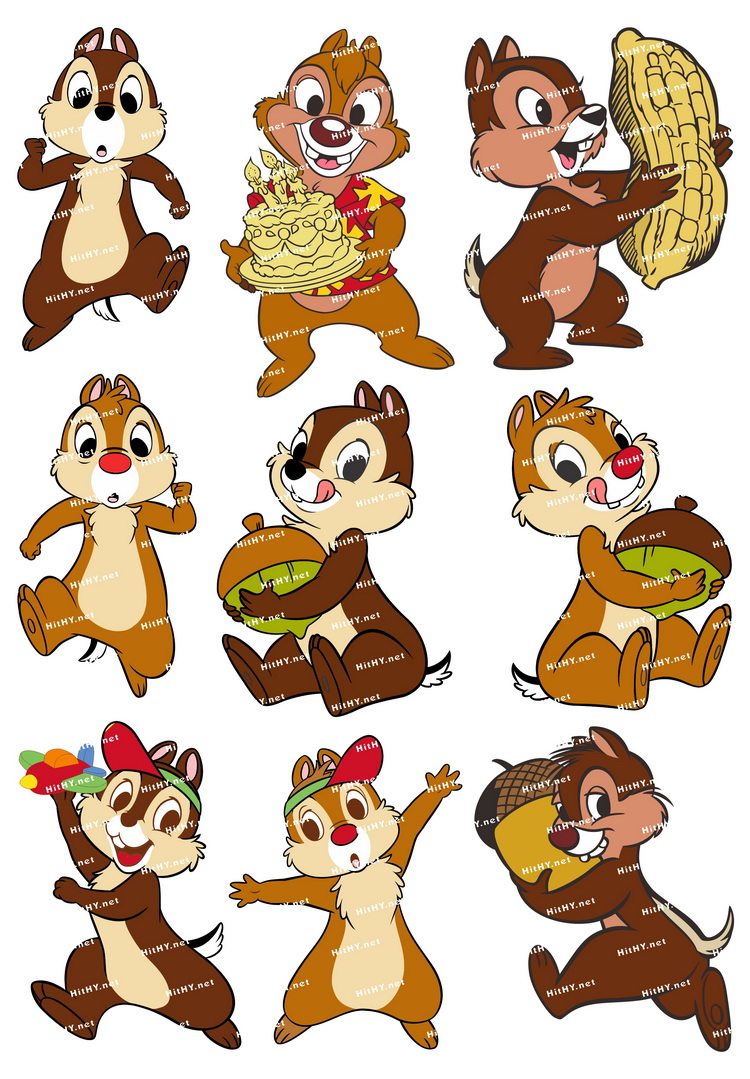 大号f0249-04奇奇和蒂蒂鼠松钢牙与大鼻卡通笔记本旅行拉杆箱贴纸