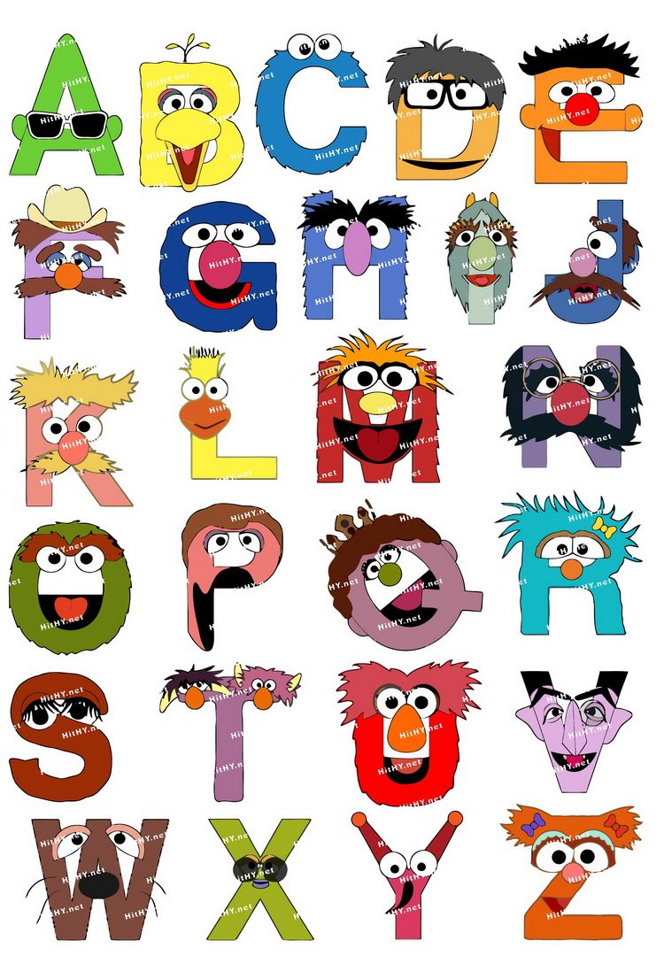 大号f0005-02芝麻街sesame street-早教英文字母笔记本旅行箱贴纸