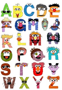 早教英文字母笔记本旅行箱贴纸 Street 大号F0005 02芝麻街Sesame