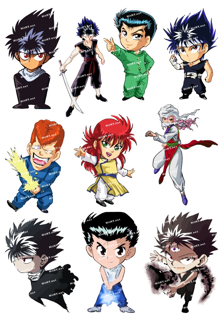 小号f0193-01幽游白书卡通动漫笔记本电脑死飞旅行拉杆箱贴纸防水