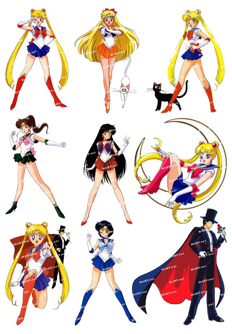 小号f0110-03美少女战士sailormoon卡通动漫可爱萌电脑旅行箱贴纸