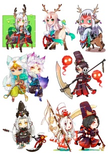 大号F0252 卡通动漫电脑手机旅行拉杆箱贴纸防水 05阴阳师Q版