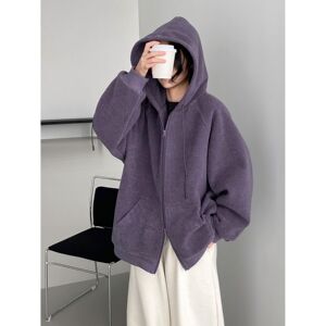 素颜松弛感加绒加厚连帽卫衣