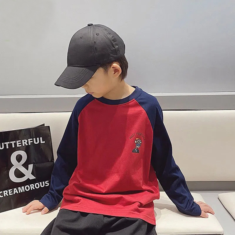 中大童装帅气插肩袖纯棉T恤