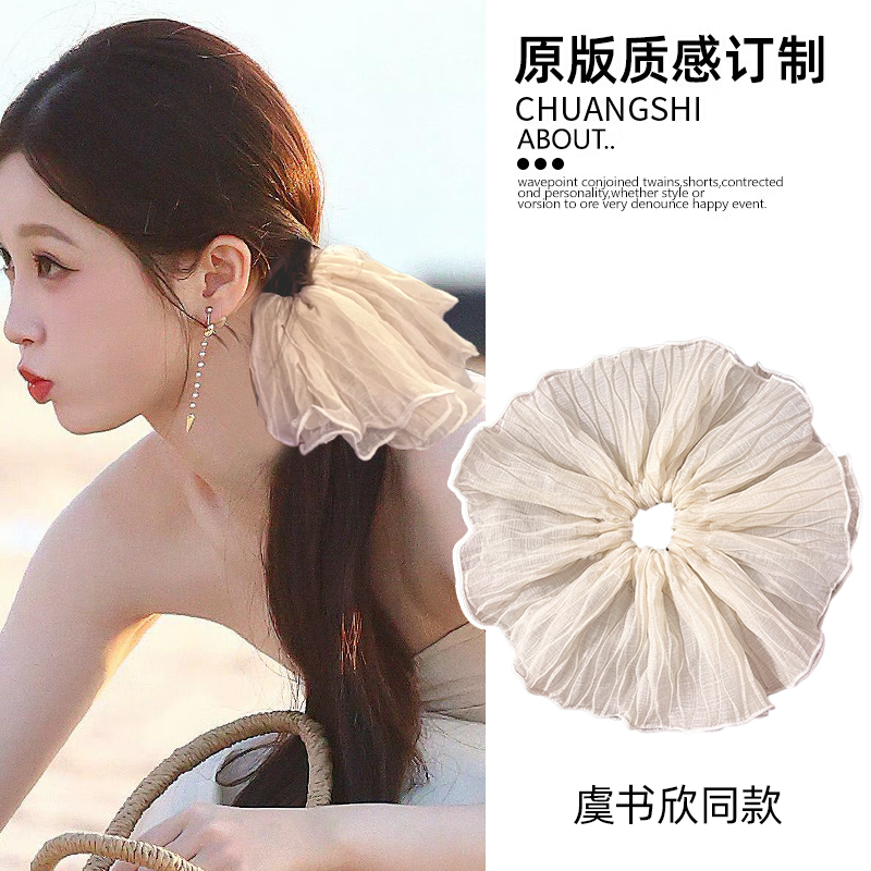 女网红2025新款超大发绳头花头饰