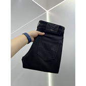 牛仔裤 欧洲站高端潮牌欧货2025冬季 老鹰皮标修身 小脚男士 厚款 时尚