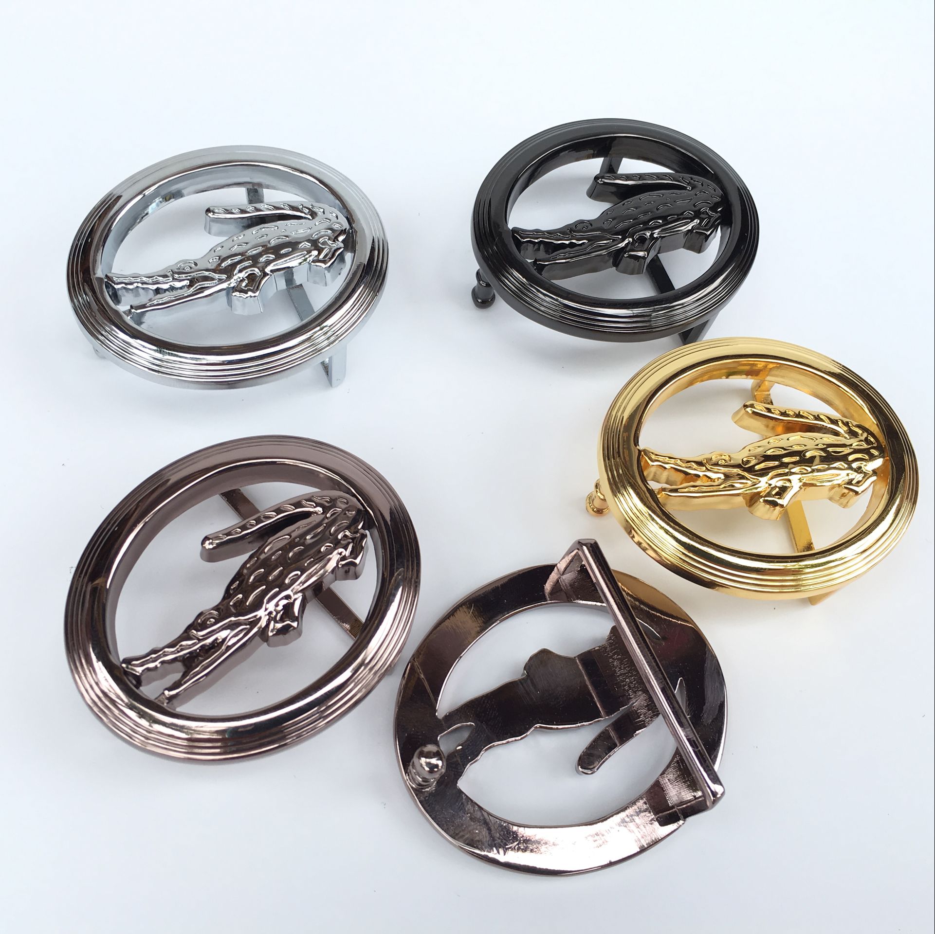 鳄鱼皮裤带扣头男士皮带扣鳄鱼腰带扣平滑扣扳扣头适合3.5-3.8cm