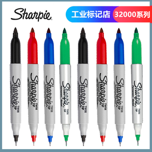 美国三福sharpieTwin Tip32001实验室小双头记号笔耐酒精无尘科研