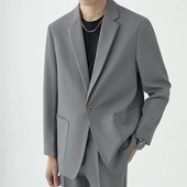 外套男士 新款 高级感痞帅轻熟风修身 简约西装 韩系潮流休闲百搭套装