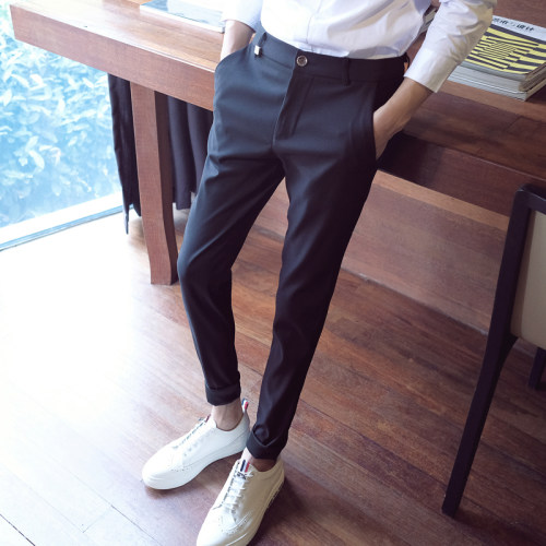 抗皱免烫西裤修身小脚九分裤
