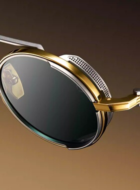 AKONI 18K镀金ERIS双梁圆框墨镜太阳镜近视眼镜架 目下上海北京