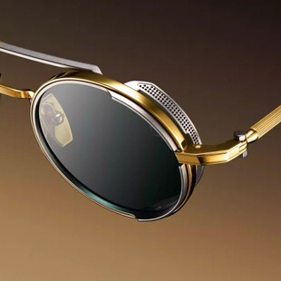 AKONI 目下上海北京 18K镀金ERIS双梁圆框墨镜太阳镜近视眼镜架