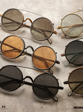 RIGARDS  X UMA WANG 联名 RG00UW50  复古圆框 时尚夹片款