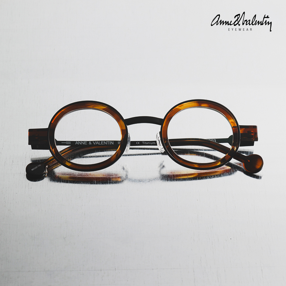 ANNE&VALENTIN圆框玳瑁板材眼镜