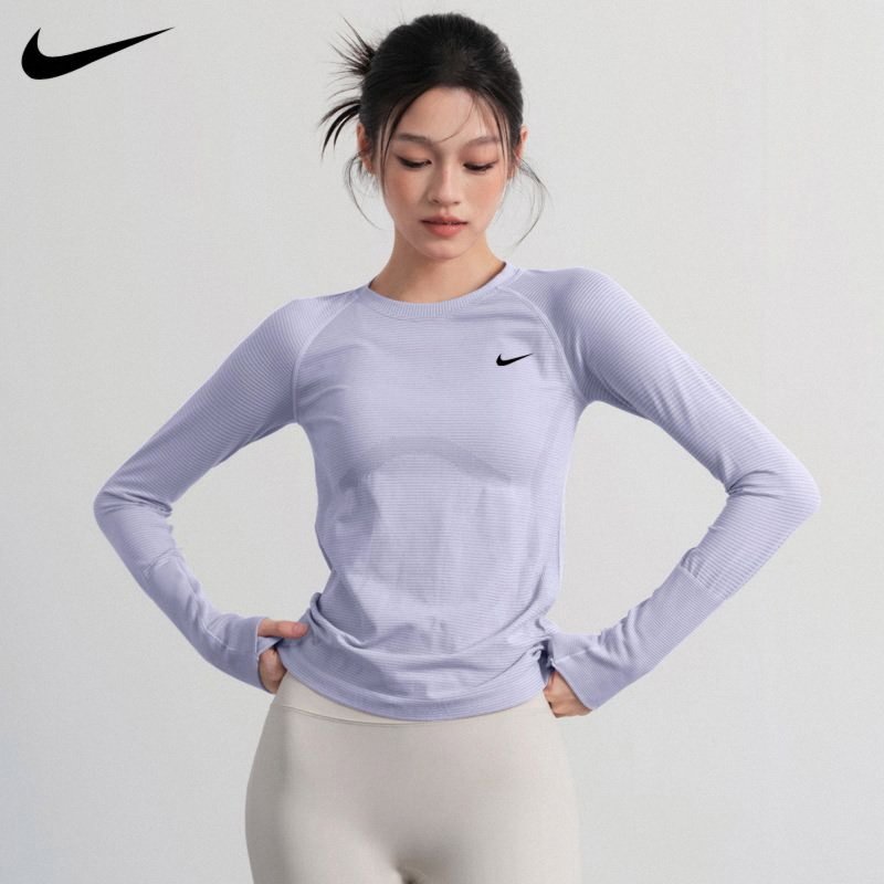 Nike耐克运动T恤女薄款速干透气修身显瘦健身跑步训练瑜伽服上衣