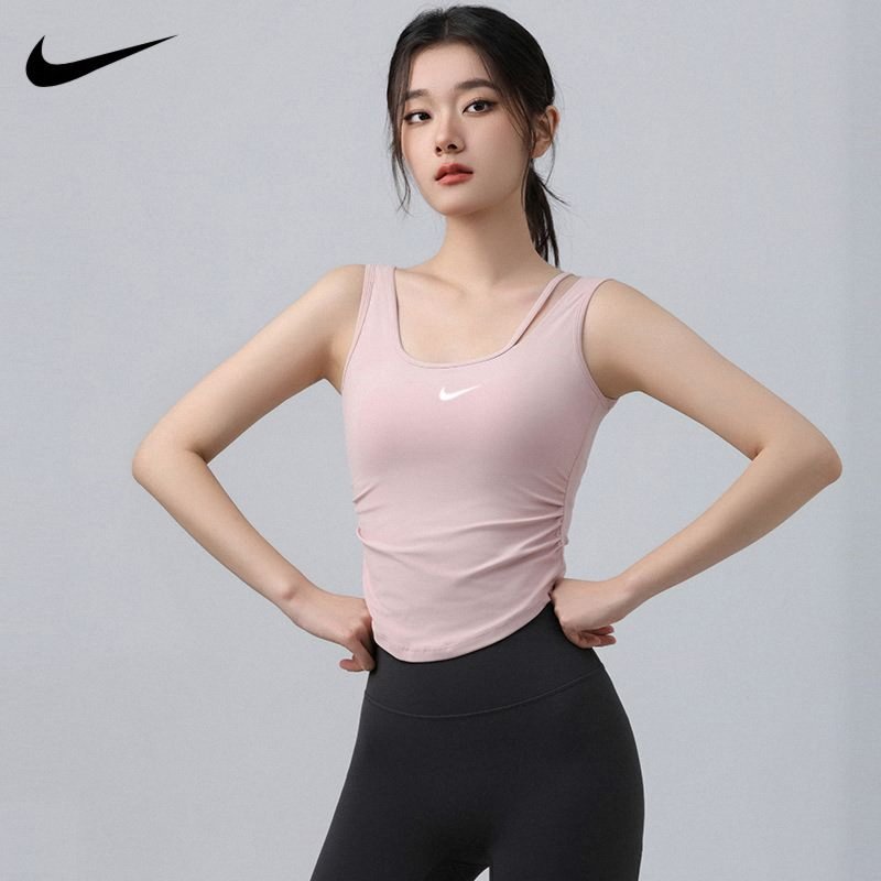 Nike耐克运动背心女外穿防震跑步健身训练带胸垫瑜伽美背无袖上衣