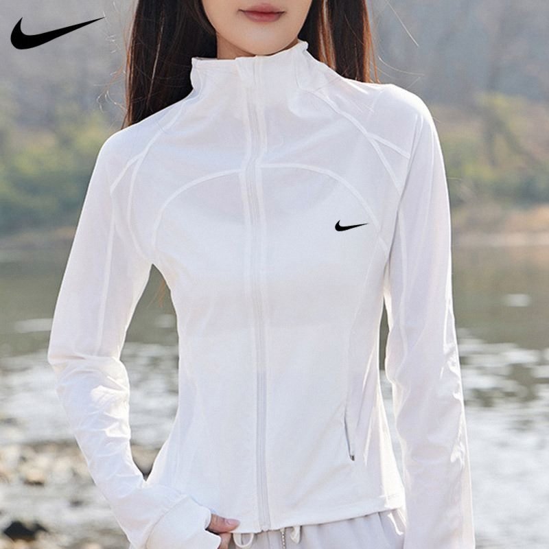 耐克nike防晒衣女薄款速干透气修身显瘦健身外套立领拉链运动上衣