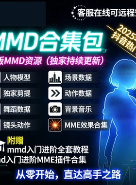MMD模型设计动作场景mikumikudance数据渲染材质软件教程全套合集