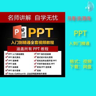 PPT视频教程入门到高级幻灯片制作PPT动画演示文稿办公软件课程全