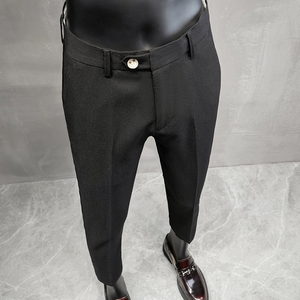 春夏修身西裤9分裤 男休闲裤青年  假模 K792-P60黑色（98）图片