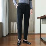 秋冬木棉绒西裤松紧腰修身休闲裤咖色K8093-P72（128）柏悦风，男装休闲裤，电商A159