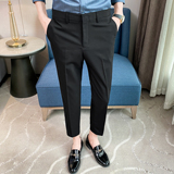 春夏韩版修身西裤9分裤男休闲裤青年潮黑色K769-P50（88），男装西裤，电商A159