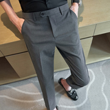 春夏修身条纹西裤9分裤休闲裤男中灰K507-P60北辰风（98），男装西裤，电商A159