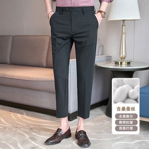 春夏修身西裤9分含莱赛尔ZK521-P75总裁灰有（控118）图片