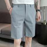 小直筒西裤短裤后腰松紧弹力5分裤男浅灰K2285-P50（88），男装西裤，电商A159
