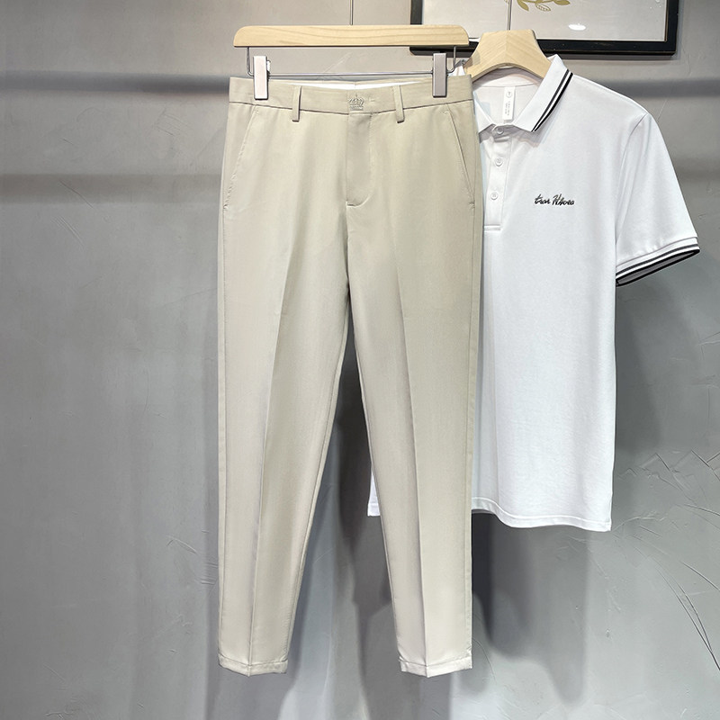 春夏修身西裤 9分裤休闲裤男9分西裤卡其 K769-P50挂拍（88）图片