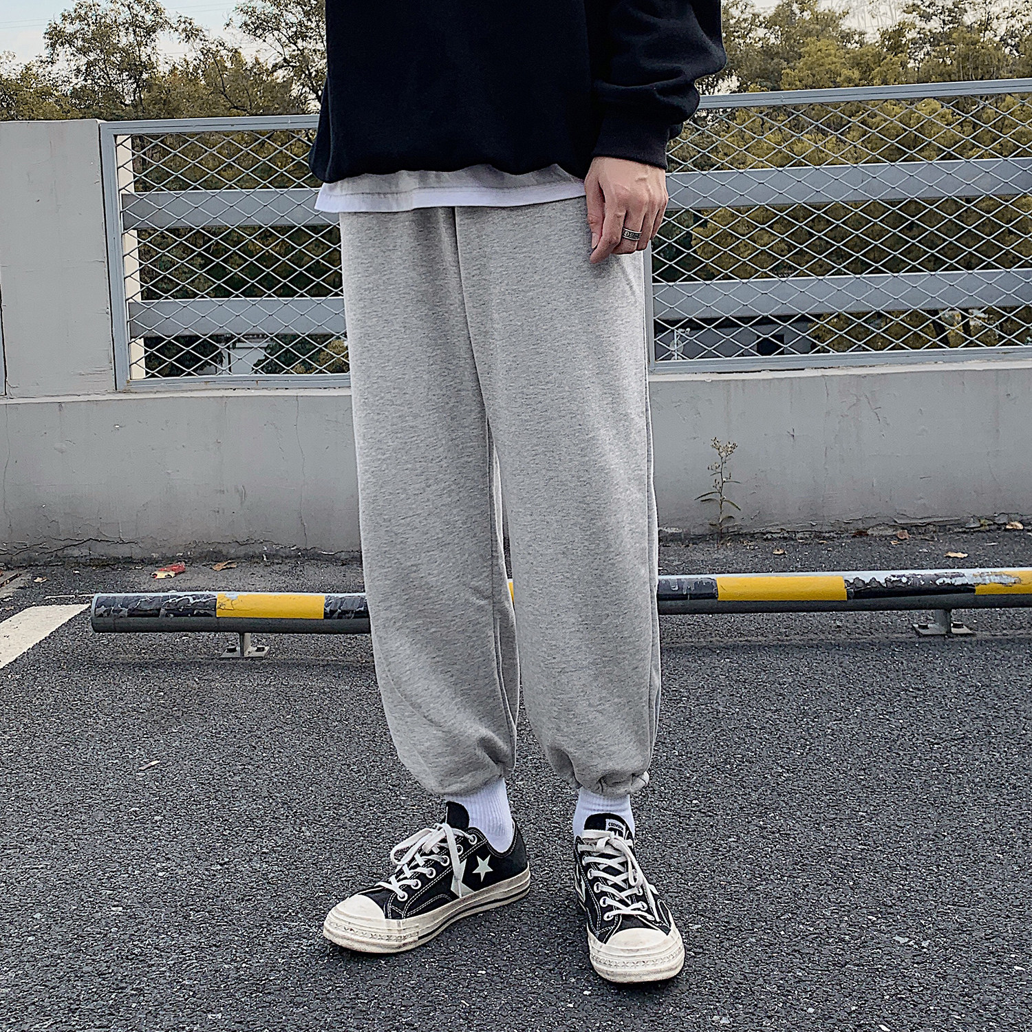 Spring / summer 2020 sports pants loose casual pants men's pants youth 9-point pants