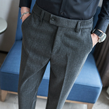 松紧腰冬款毛呢休闲西裤宽松磨毛卡其K8072-P65北辰风(98），男装西裤，电商A159