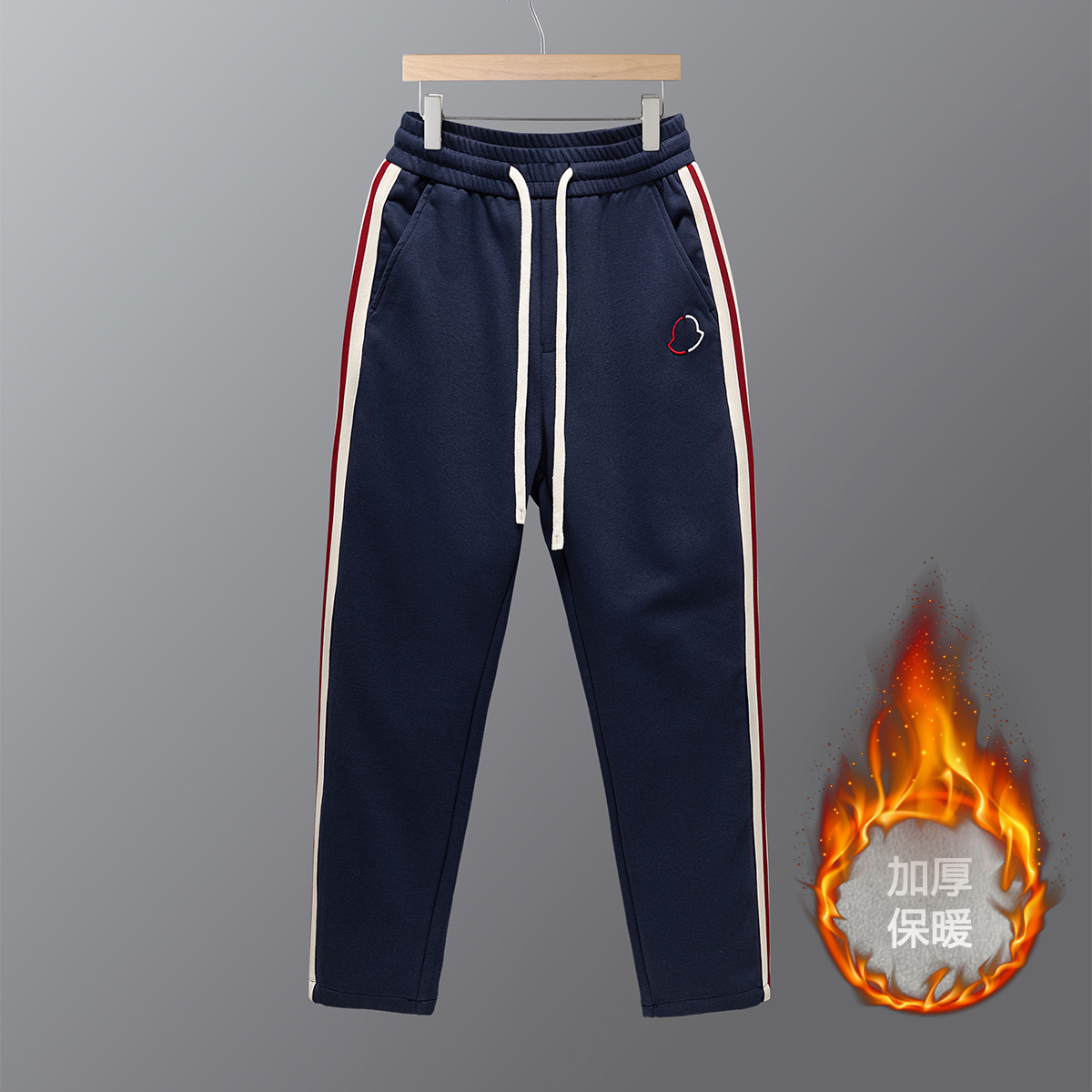 秋冬运动裤松紧腰系绳休闲裤蓝色K9060加绒-P62一口价（118），女装休闲裤，电商A159