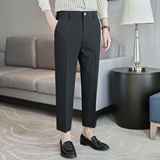 春夏小直筒西裤9分裤男青年简约休闲ZK538-P60灰色（98），男装西裤，电商A159