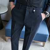 冬款毛呢西裤 修身休闲裤磨毛保暖 蓝色K8076-P65北辰风(98),男装休闲裤,电商A159, 冬款毛呢西裤 修身休闲裤磨毛保暖 蓝色K8076-P65北辰风(98),男装休闲裤,电商A159,