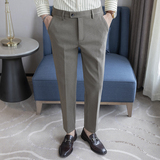 冬款纯色毛呢长裤小直筒磨毛休闲裤黑色ZK9013-P62(98），男装休闲裤，电商A159