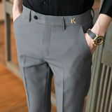 春夏韩版修身西裤9分裤男休闲裤青年潮K770-P65卡其（98），男装西裤，电商A159