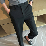 春夏修身条纹西裤9分裤休闲裤男中灰K507-P60北辰风（98），男装西裤，电商A159