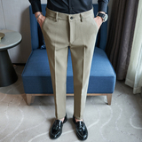 冬款毛呢西裤修身休闲裤磨毛保暖蓝色K8076-P65北辰风(98），男装休闲裤，电商A159