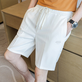 松紧腰抽绳夏款休闲5分裤刺绣短裤黑色K2256-P55（88元），男装牛仔裤，电商A159