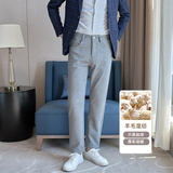 冬款羊毛毛呢长裤小直筒休闲裤浅灰ZK9035-P78一口价(118），男装休闲裤，电商A159