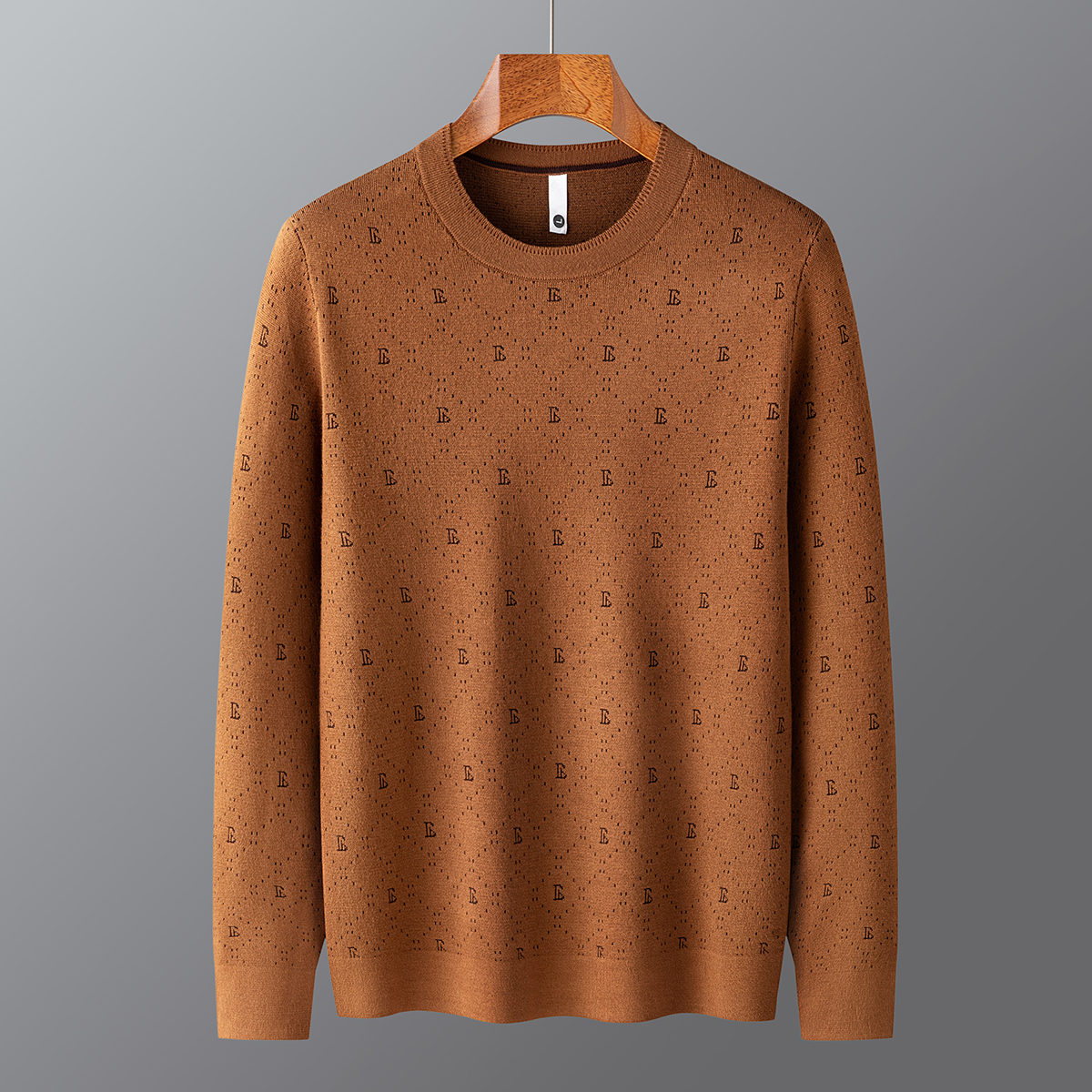 2025秋冬圆领套头毛衣保暖深棕Y262-P62一口价（118），男装针织衫/毛衣，电商A159