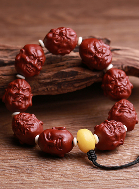 正宗宜兴紫砂手串朱砂文玩把玩