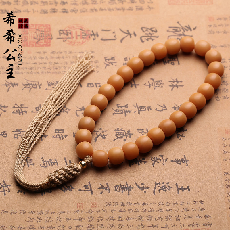 天然风化黄菩提根手串男女民族风
